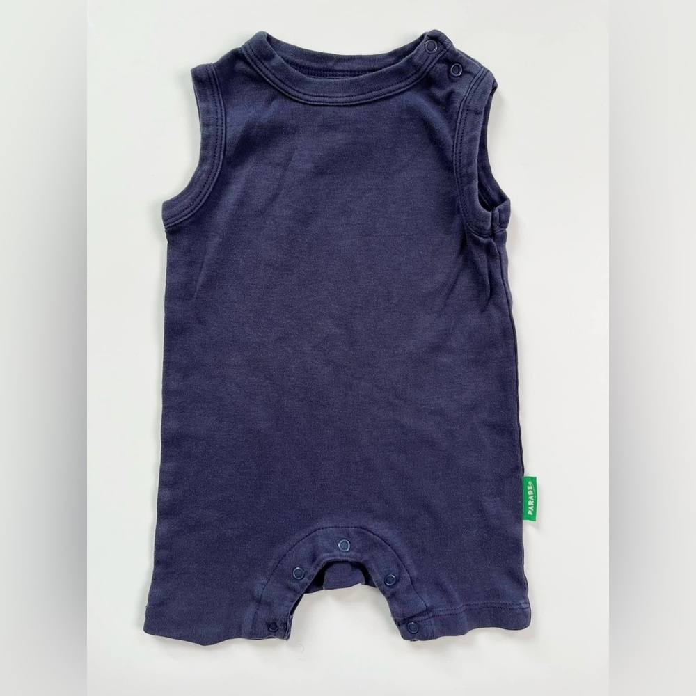 Parade Organic Cotton Navy Blue Kids Shortie Romper